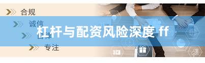 杠杆与配资风险深度 ff